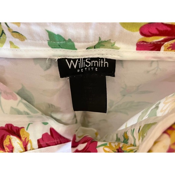 Willi Smith Floral Front Zip Cropped Stretch Pants-Size 12P - Picture 3 of 7